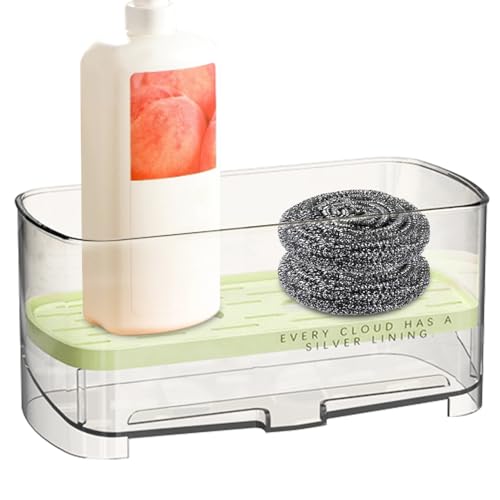 Genérico Soporte Esponja – Rejilla Fregadero con Bandeja Auto-drenante Removible | Organizador Fregadero | Estante Antideslizante Cocina & Baño para Esponjas, Cepillos, Paños