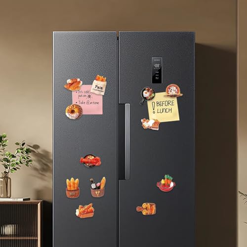 12 imanes decorativos para refrigerador temática comida miniatura 5