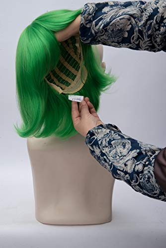 Probeauty Green Wig Short Curly Green Wig For Women New Movie Characters Halloween Cosplay Wigs #TOP3