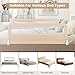 HONEY JOY Bed Rail for Toddlers, 59-in Extra Long, Portable Safety Guardrail w/Double Safety Child Lock, Foldable Baby Bed Rail Guard, Fit King & Queen Full Twin Size Bed Mattress (2 Pack, Beige)