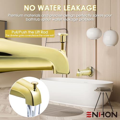 image for Enhon Slip on Tub Spout with Diverter, Compatible with American Standa