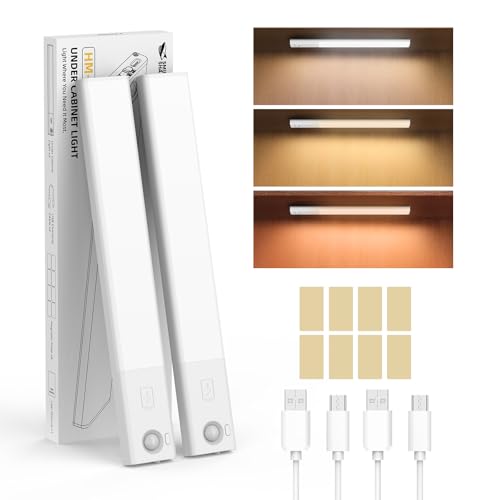 Smiling Shark 人感センサーライト HM01【2025新設計・1-3m高精度感知・無段階調節】高輝度室内照明 バーライト 無段階調節 20CM 暖 ・白・自然光 3~6000K 充電式省電力 自動点灯消灯 1200mAh 8時間連続使用 耐久性 マグネット式 簡単設置 手元灯 足元灯 フットライト 玄関灯 多場面適用 クローゼット/キッチン/廊下/寝室用 日本語取扱説明書 2個入