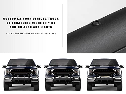 Image of Armordillo 8717196 MS Series Studded Aluminum Mesh Bull Bar - Matte Black Fits 2007-2021 Toyota Tundra / 2008-2021 Sequoia