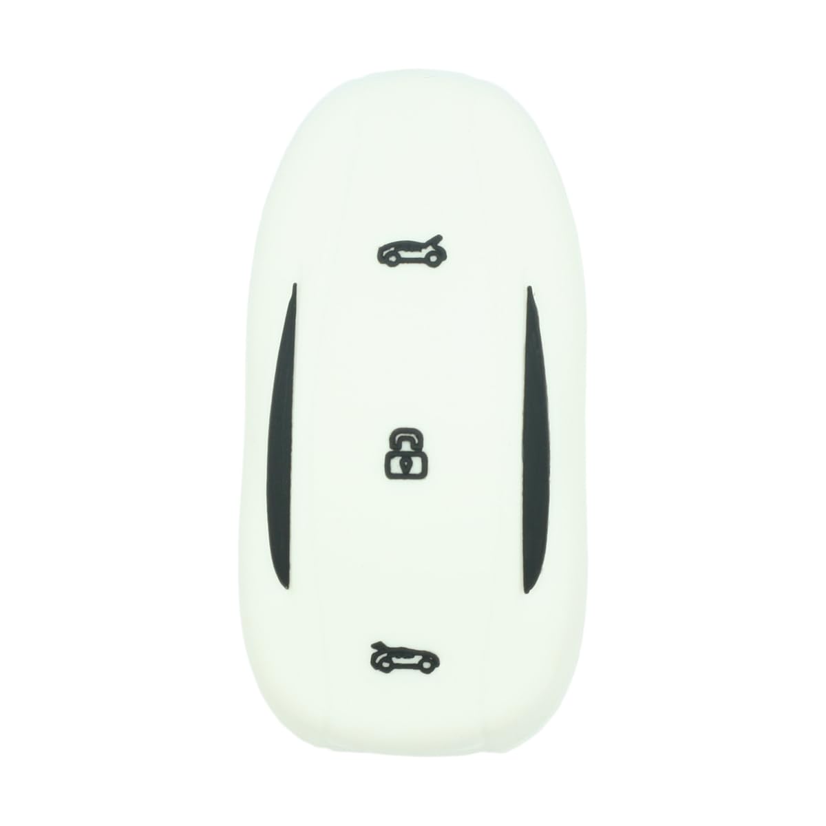BROVACS Silicone Cover Protector Case Holder Skin Jacket Compatible with TESLA 3 Button Remote Key Fob CV2690 White - Image 3