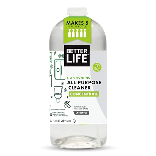 Better Life All Purpose Cleaner Concentrate- Multipurpose Home and Kitchen Cleaner for Glass, Countertops, Appliances, Upholstery & More - 32oz Unscented Concentrate
