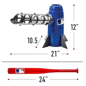 Franklin Sports MLB Kids Pitching Machine - POP ROCKET Kids Baseball Trainer - Includes 5 Plastic Baseballs & Baseball Bat, Multicolor Medium Franklin Sports MLB Kids Pitching Machine POP ROCKET Kids Baseball Trainer Includes 5 Plastic Baseballs Baseball Bat Multicolor Medium