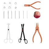 6 Pcs Cuerpo Piercing Kit Profesional OíDo Nariz Deco Herramientas Pinzas Set Con Goujon Anillo