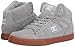 DC Men's Pure High Top Wc Skate Shoes Casual Sneakers, Grey/Gum, 12