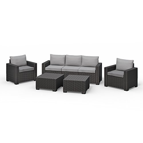 Allibert California Lounge Set Polyrattan Gartenmöbel Rattanoptik...