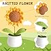 YiQiYi Crochet Flowers Artifical Sunflower for Office Desk Car Dashboard Decor Motivational Gifts for Women Handmade Knitted Flowers Birthday Christmas Party Home Decoration (Sunflower)