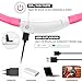 Nepfaivy Leuchthalsband Hund USB Aufladbar - Wasserdichtes Hundehalsband Leuchtend mit Verstellbarer Länge, LED Halsband für Hunde mit 4 Beleuchtungsmodi für Sicherheit, Rosa