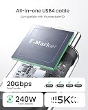 Silkland USB4 Thunderbolt 4 Kabel 5M - 20Gbps Data Transfer, PD3.1 240W 48V/5A, 5K@60Hz 4K@60Hz Video for iPhone 16/15, MacBook Pro, iPad, XPS, Surface Pro, VR Headset
