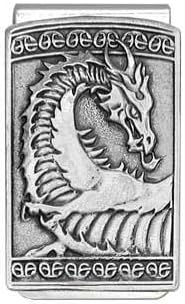 'Gothic Celtic Dragon' Pewter Panel Silver Tone Money Clip