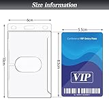 Marspark 20 Pack Keychain Card Holder Plastic Heavy Duty Badge Holder Vertical Clear ID Card Holder with Keyring, Rigid Fuel Card Protector with Thumb Slot Secure Credit Card Protector Case
