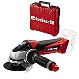 Einhell TE-AG 18 Li Solo Power X-Change 18 V Lithium 115 mm Cordless Angle Grinder - Black/Red/Stainless Steel with Einhell 4530045 E-Box S35/33 Storing Tools and Accessories - Image 1