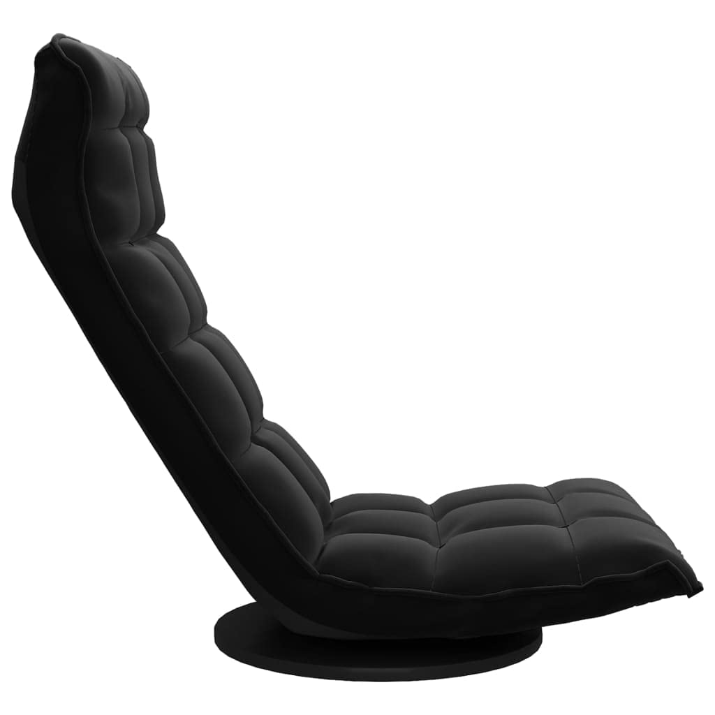 Bodenstuhl Drehbar Relaxsessel Ergonomisch & 360° drehbar klappbar mit Polsterung Gemütlicher Sessel für Wohnzimmer Schwarz Samt