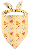 Birthday Dog Bandanas, Double Side Reversible Large Pet Scarves, Celebration Set, Adjustable Triangle Holiday Bandanas for Dogs Girl Boy Pets