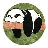 Tapete redondo para silla de oficina con diseño de panda para suelo de madera dura, bonito y duradero