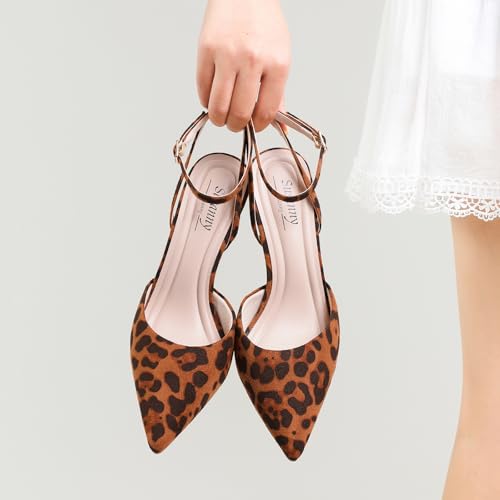 Image of Susanny Heels for Women Stiletto Closed Pointed Toe Backless Dress Shoes High Heels Sexy Kitten Pumps Wedding Guest Party Dance Prom Dressy Comfort Shoes