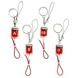 ERINGOGO 4 pièces Porte-clés Pendentifs Sang B AB O Décoratifs pour Sacs et Téléphone Accessoire Suspendu Polyvalent pour Clés et Sacs