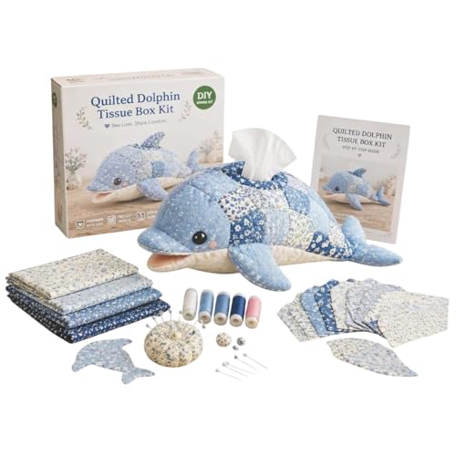 Boîte à mouchoirs matelassée animaux marins en kit DIY pour débutant