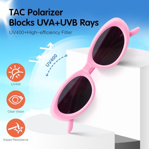 EYEBUDDY 3 Packs Kids Sunglasses-100% UV400 Protection Polarized Sunglasses, Girls Sunglasses Lightweight Portable Age 5-102
