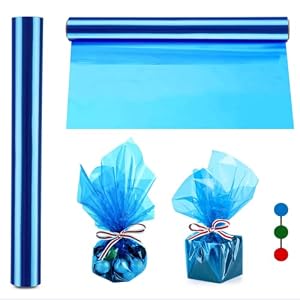 Shareluck 30,5m Extra Breite Blaue Zellophanfolie