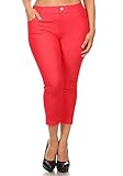Yelete Womens Cotton Blend Pull On Color Jeggings