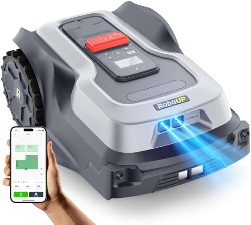 RoboUP Robot Tondeuse T1200Pro pour 1500㎡, Robot Tondeuse sans Fil