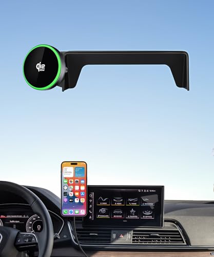 MaserWeller Qi2.2 Max 25W Fast Wireless Car Charger Phone Holder for 2021-2025 Audi Q5/2020-2025 A5/S5/RS5/20-25 A4/S4 10.1-Inch Screen, Magnetic Phone Mount Compatible with MagSafe