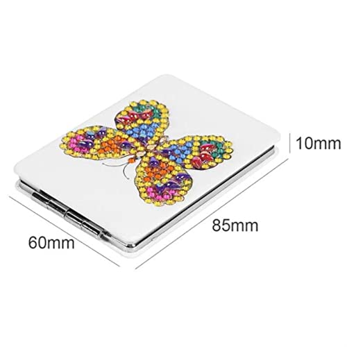 Zhengbo Diy Special Shaped Diamond Painting Mini Makeup Mirror Diamond Embroidery Cross Stitch Foldable Compact Women Mini Makeup Mirror (Color : D) #TOP2