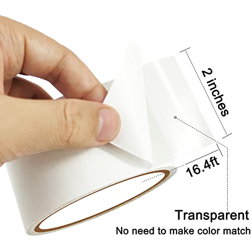 Image of Clear Repair Tape, Waterproof & Airtight, Transparent, 2 inch x 16.4ft, For PVC, Vinyl, Canvas, Leather, Glass, Rubber
