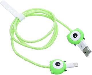 واقي كابل شاحن جي باور - غطاء واقي مرن ضد التشابك، تصميم شخصية كرتونية لطيفة، مناسب لجميع الشواحن، مجموعة من 4 قطع - متعدد الألوان (تصميم 1)