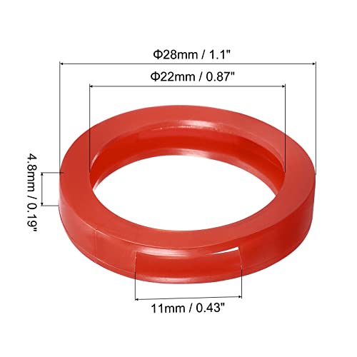 PATIKIL Key Cap Cover Rings, 20Pcs 28mm Keys Identifier Coding Tags Silicone Sleeve for Office House Apartment Red - Image 2