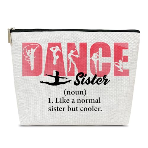 Dance Sister Gifts Makeup Bag, Cool Gifts for Ballet Dancers Women, Big Little Sister Stuff, Teans Stuff Accessories, Makeup Cosmetic Bags for Purse