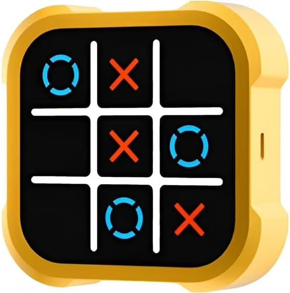 Tic Tac Toe, 3-in-1 Board Game Machine, Handheld Electronic Puzzle Game, Portable Travel Game for Trip, Office Break, Queue Time, Birthday Gift for Kids Adult