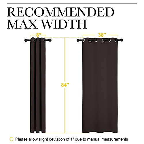 Image of NICETOWN Energy Smart Thermal Insulated Solid Grommet Blackout Curtains /Drapes for Living Room (2 Panels, 42 inches x 84 inches, Toffee Brown)