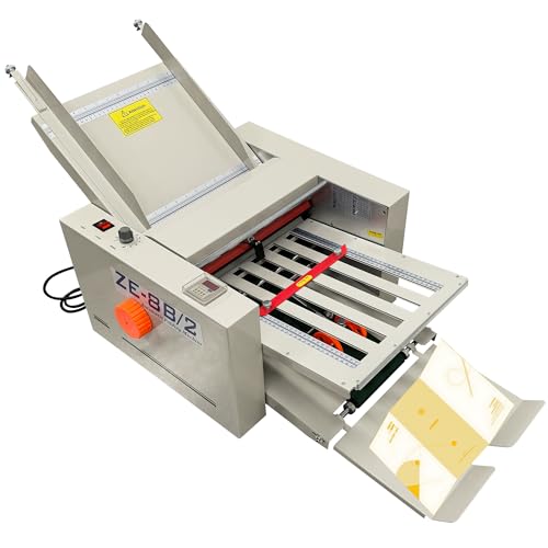 HayWHNKN Automatic Paper Folding Machine 110V Electric Paper Folder Machine with Counter & Speed Control, for 2x3 to 12x27in, 40g-125g Manuals, Letters, Brochures Used in Offices, Schools