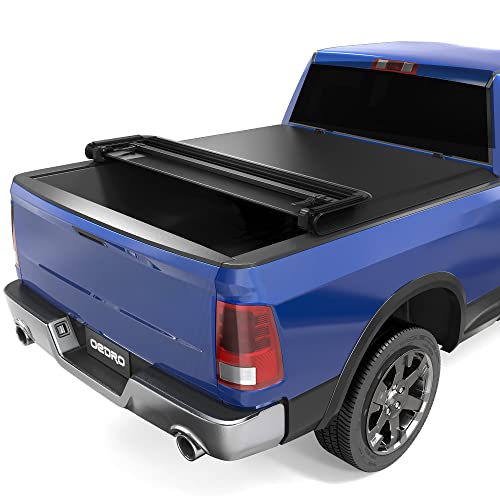 Oedro Soft Quad Fold Tonneau Cover Four Fold Truck Bed Covers Compatible With 2002-2023 Dodge Ram 1500 ; 2003-2023 Dodge Ram 2500 3500, Fleetside, 6.4' Bed (For Models W/O Ram Box) #TOP17