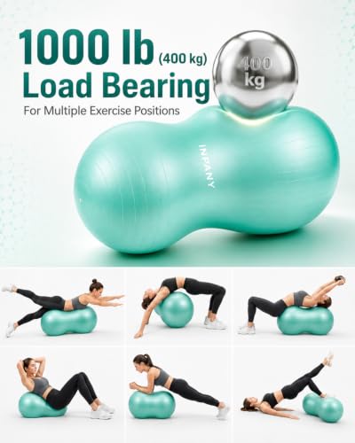Image of INPANY Peanut Ball - Anti Burst Exercise Ball for Labor Birthing, Physical Therapy for Kids, Core Strength, Flexible Seating, Home & Gym Fintness, Sensory Chair Wiggle Seat for Boys and Girls