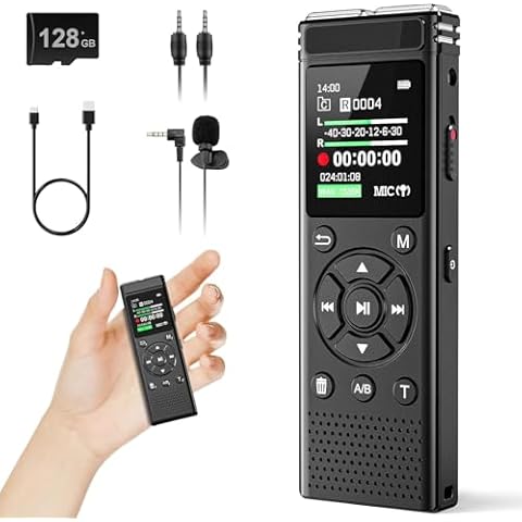 AIMPIRE 136GB Digital Voice Recorder with Playback,9000 Hours Audio Recording Device,Voice Activated Recorder with Noise Reduction,A-B Repeat,Mp3 Player and Password for Lectures Meeting ﻿ Cover