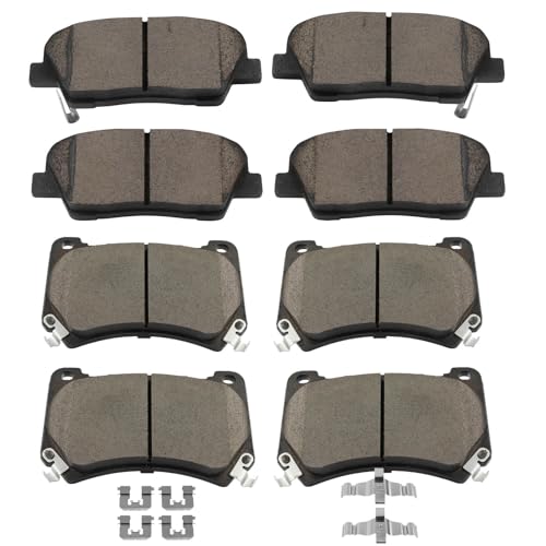 Image of SCITOO D1284 D1396 Front & Rear Ceramic Brake Pads Sets w /Hardware Replacement For Hyundai For Equus 2011,For Hyundai For Genesis 2009