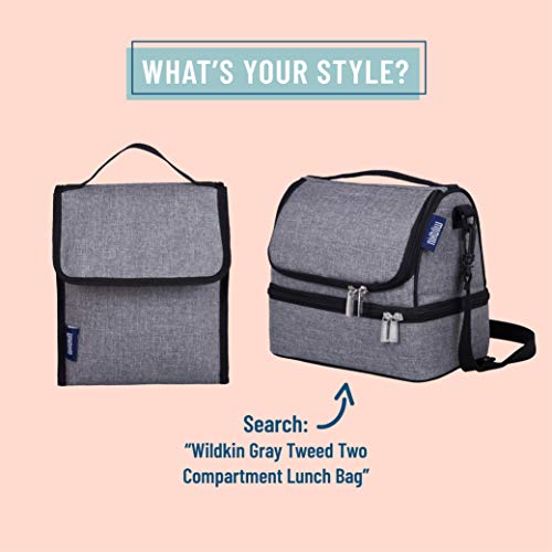 Wildkin Kids Insulated Lunch Bag For Boys & Girls, Reusable Lunch Bag Is Perfect For Daycare & Preschool, Ideal Size For Packing Hot Or Cold Snacks For School & Travel Lunch Bags (Grey Tweed) #TOP3