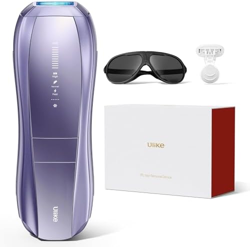 Ulike Laser Hair Removal Device Air 10 Ipl Gift for Women and Men, Ice Cool and Permanent Hair Reduction for Nearly Painless, Dual Lights, Skin Sensor & USHR Mode Hair Removal in 10mins from Home