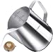 Produktbild Milchkännchen 350ml Edelstahl Silber - Barista Milchkanne für cappuccino - Aufschäumkännchen zum Milch aufschäumen (Silber)