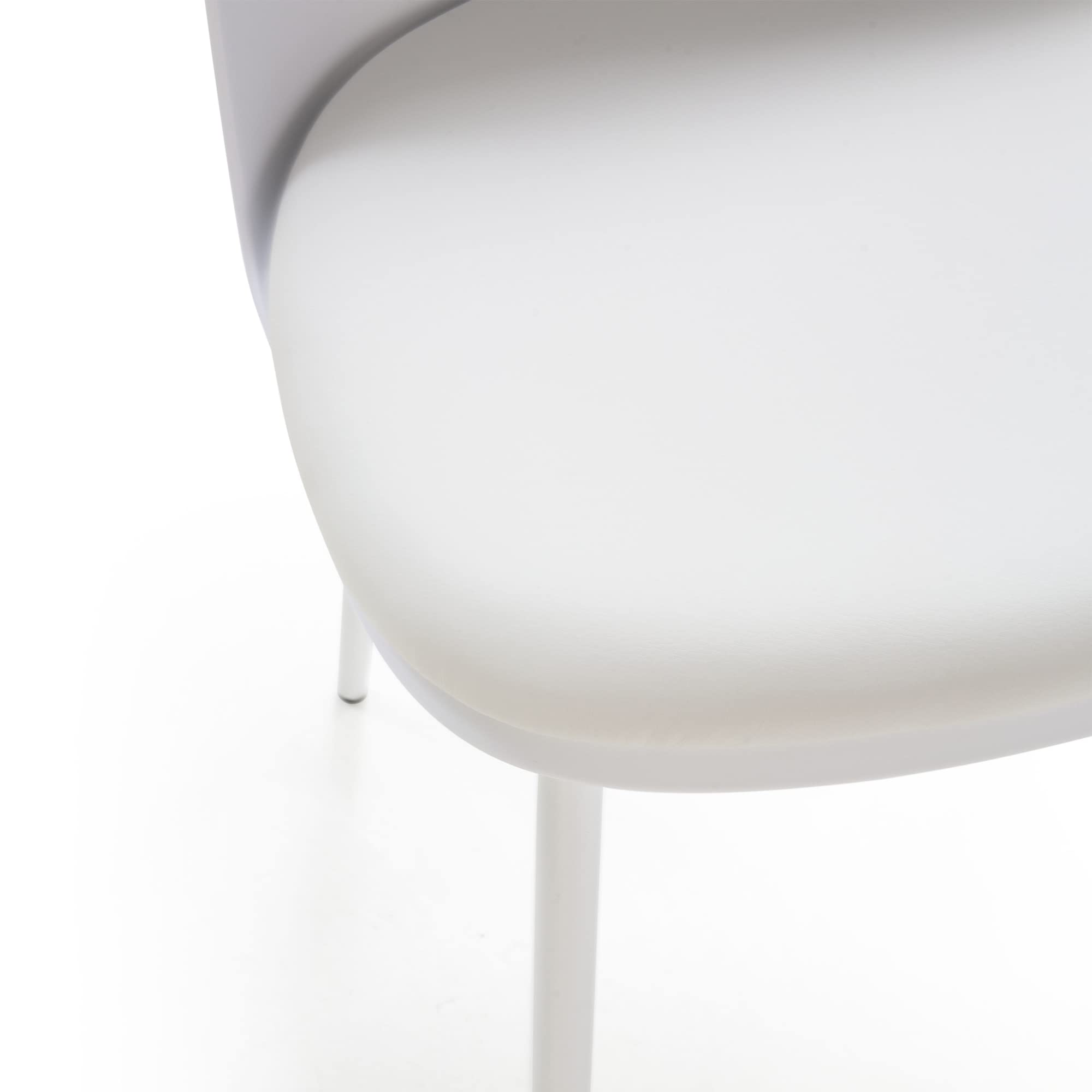 HOMN LIVING Set mit 4 Stühlen Kana Weiß, Metallbeine und gepolsterter Sitz, 45 cm (Breite) 51,5 cm (Tiefe) 83 cm (Höhe)