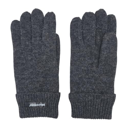 Image of BRUCERIVER Men's Pure Wool Knitted Gloves | Insulated Fleece Lining