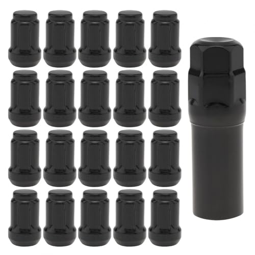 Image of M12x1.5 Lug Nuts, 20pcs Wheel Lug Nut Black, Spline Lug Nuts Fit for HR-V /Escape /Sierra /Civic /Accord /Element