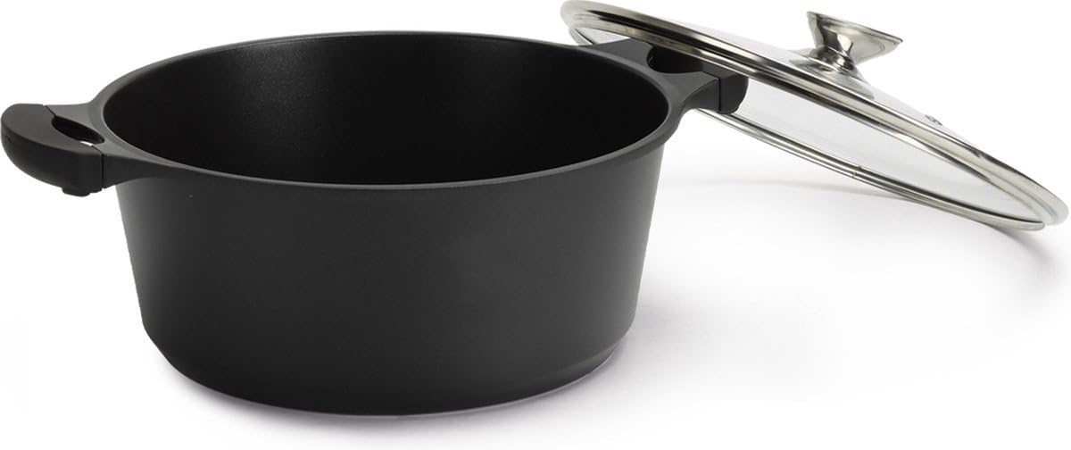 Royalty Line - RL-BS44M - Pentola Antiaderente con Coperchio in Vetro, 23 Litri, 44 cm
