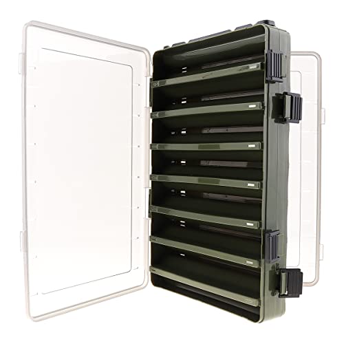 Origlam Double Sided 14 Compartments Fishing Tackle Boxes Fishing Lure Box Organizer, Fishing Bait Tackle Storage Case, Container Box For Jewelry Beads Earring Hook (Yellow) #TOP5